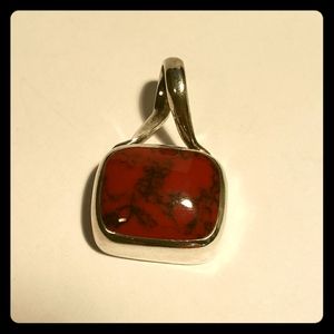 Sterling Silver Red Jasper Pendant